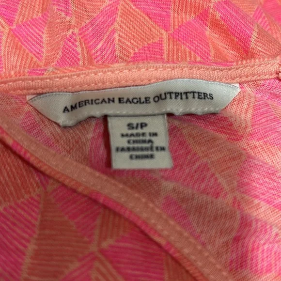 American Eagle Outfitters Crew Neck Two Toned Pink Tank Top - Picture 7 of 8